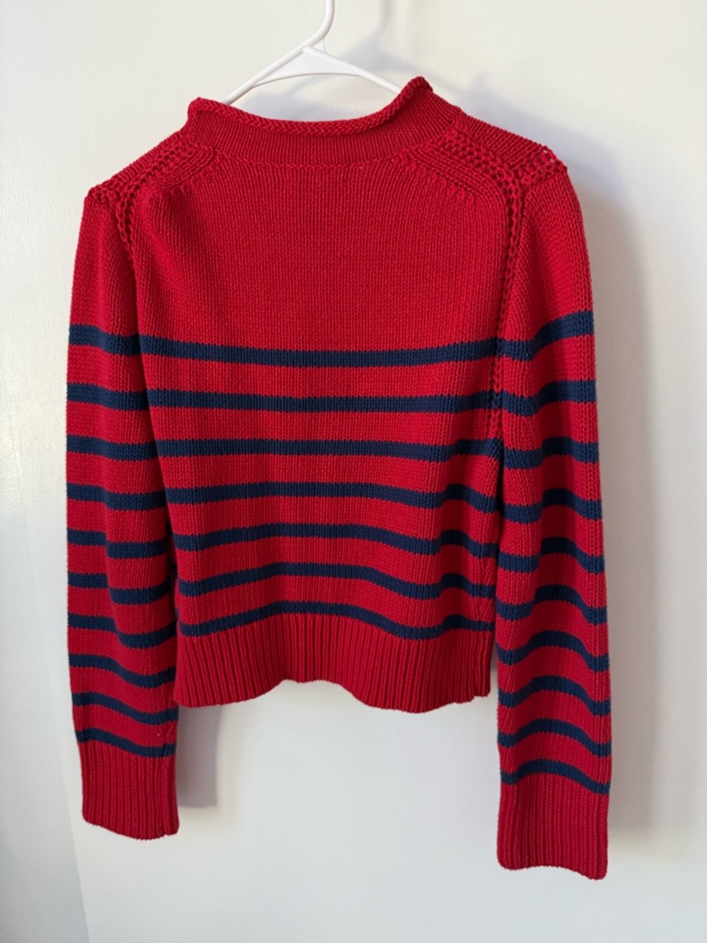 NWT J.Crew Heritage Cotton Rollneck Sweater in Red and Blue Stripe - Picture 5 of 12